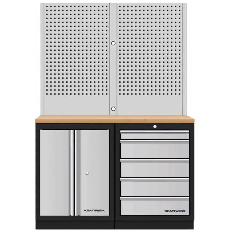 Pas Cher Mobilier d‘atelier 2 éléments combi-standard + panneaux perforés MOBILIO - KRAFTWERK 3964K-S5-W