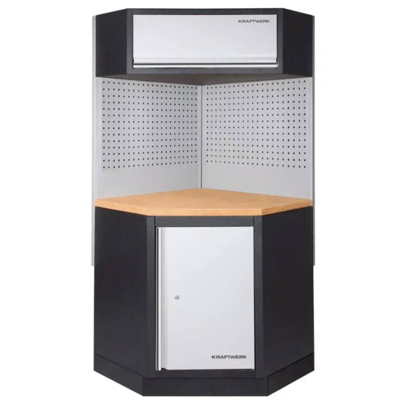 Mobilier d‘atelier d‘angle combi-standard + panneaux perforés + 1 meuble haut MOBILIO - KRAFTWERK 3964K-ECK Meilleure Vente