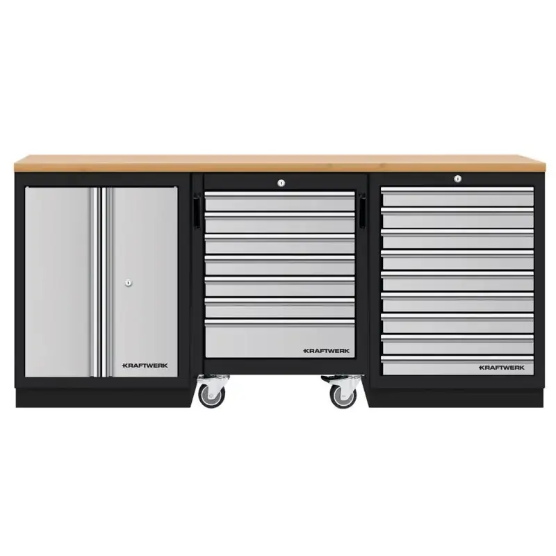 Prix Réduit Mobilier d‘atelier 3 éléments avec chariot d‘atelier combi-standard MOBILIO - KRAFTWERK 3964K-SR9