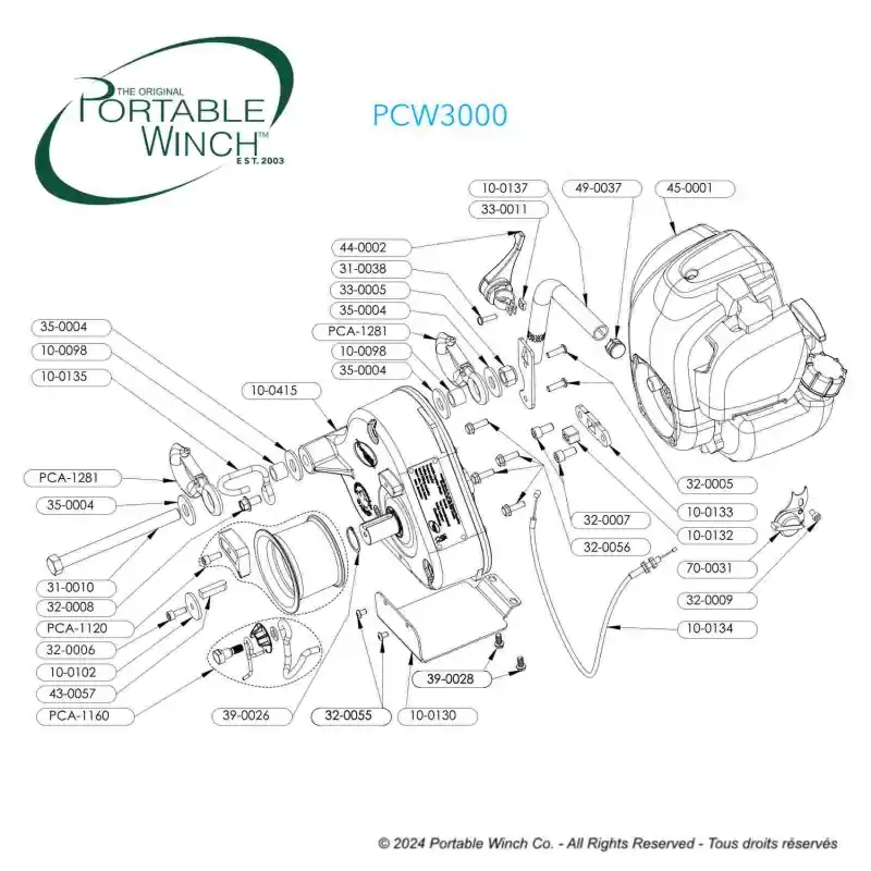 Vente Flash CROCHET ENTREE PCW3000 PORTABLE WINCH – POD-10-0136