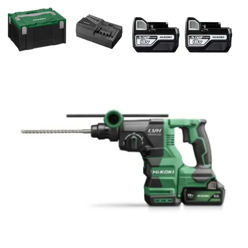 Paiement Sécurisé Perfo-burineur SDS+ 3 modes 18 V 5 Ah 3,2 joules HIKOKI - DH1826DAWPZ
