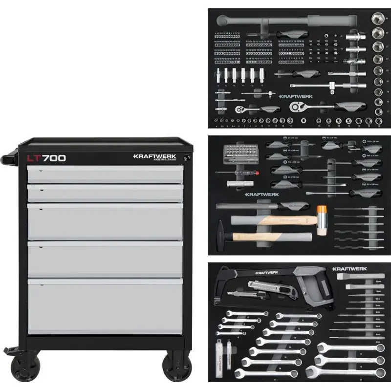 Servante d‘atelier LT LINE LT700 5 tiroirs, 259 pièces KRAFTWERK 102.105.204 Retour Gratuit