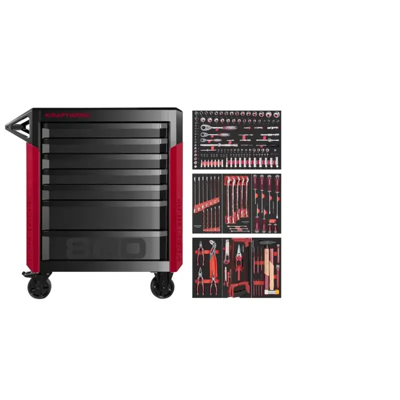 Servante d‘atelier Pro line PT800 7 tiroirs équipée de 189 pièces KRAFTWERK 102.417.005 Meilleur Prix