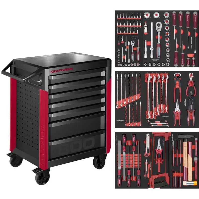 Servante d‘atelier Pro line PT800 7 tiroirs équipée de 143 pièces KRAFTWERK 102.550.502 Dernier Modèle