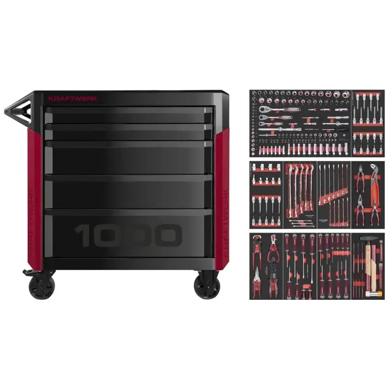 Servante d‘atelier Pro line PT1000 7 tiroirs 221 outils KRAFTWERK 102.517.005 Livraison Express