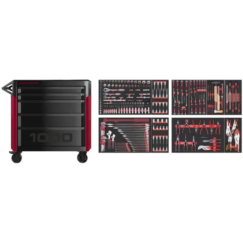 Servante d‘atelier Pro line PT1000 7 tiroirs 261 outils KRAFTWERK 102.517.006 Expédition Rapide