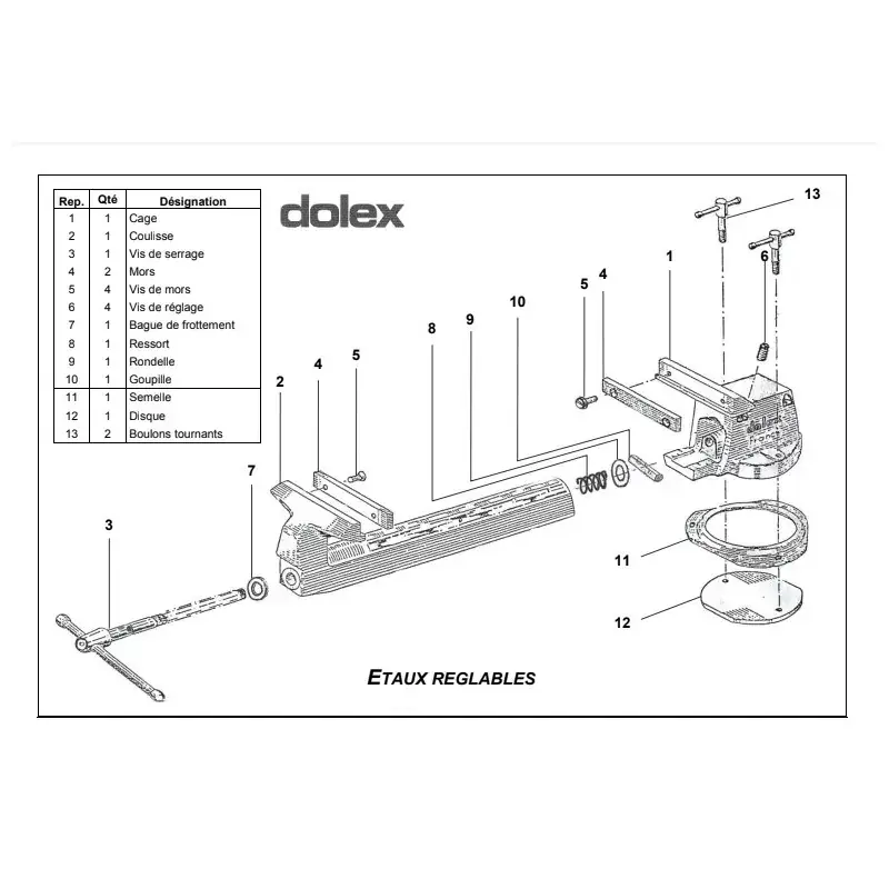 Vis mors M8x16 (JM7-JM8) pour étau 58T DOLEX PDVISMORS8 Jusqu&rsquo;à Épuisement Des Stocks