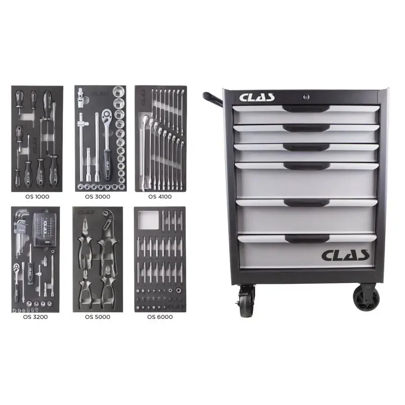 Remise Servante 6 tiroirs + 154 outils CLAS EG 6154