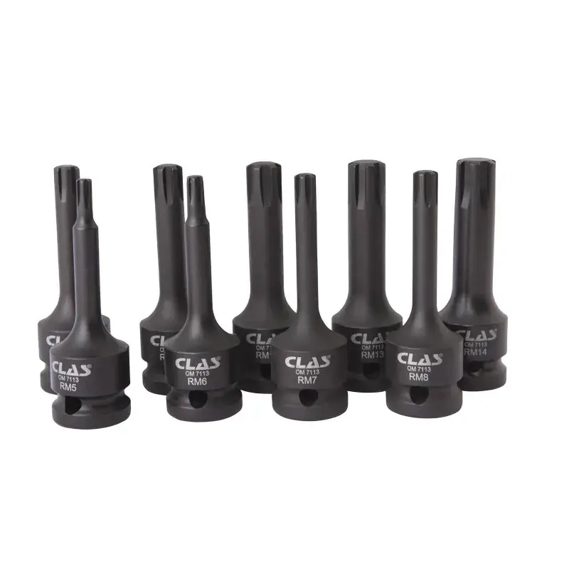 Expédition Rapide Coffret douilles embouts choc ribe 1/2" 78mm m5-m14 (9 pcs) CLAS OM 7113