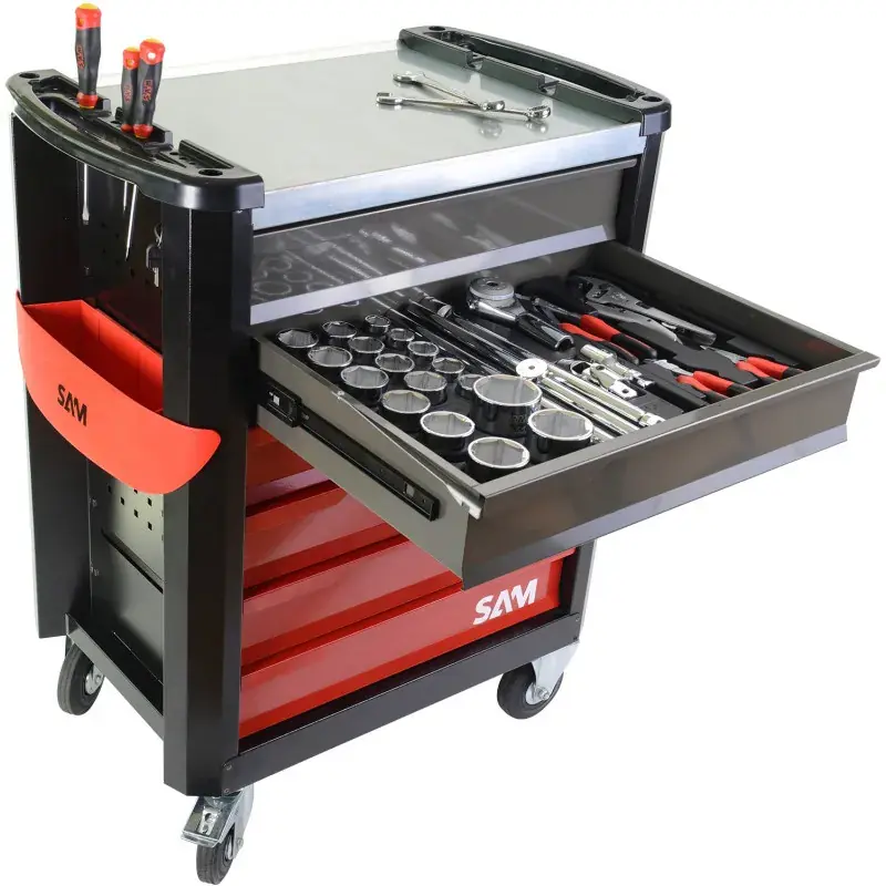 Nouveauté Servante Servi-630N – 6 Tiroirs – 244 Outils – Agricole Sam Outillage – Cpp-244Mms