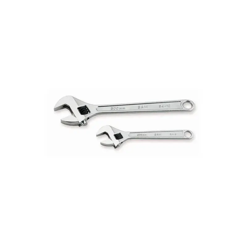 Cle A Molette Chromee 8‘‘ 12‘‘ – Jeu De 2 Sam Outillage – 54-J2N Produit De Marque
