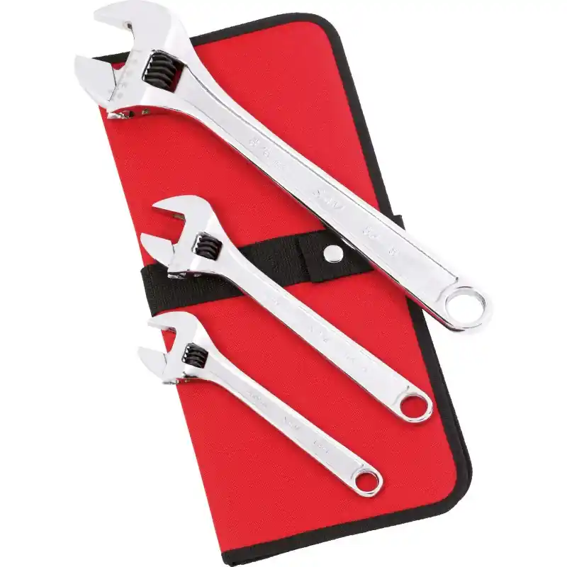 Cle A Molette Chromee 8‘‘ 10‘‘ 15‘‘ – Trousse De 3 Sam Outillage – 54-Tr3 Authentique