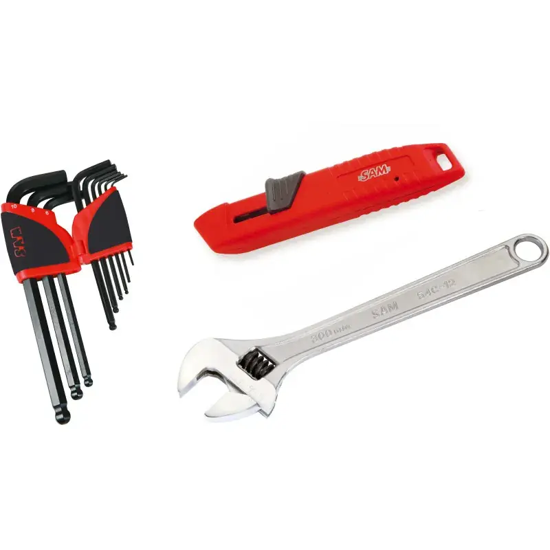 Cles Males Ratelier De 9 – Cutter – Cle A Molette 10‘‘ Sam Outillage – 62-R11 Commander Maintenant