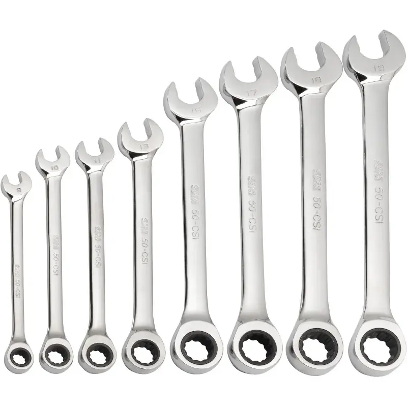 Cle Mixte A Cliquet De 8 A 19 Mm - Jeu De 8 SAM Outillage - 50-CSI-J8 Petit Prix