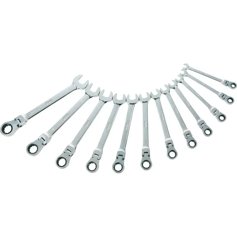 Cle Mixte A Cliquet Articulee 8 A 19 Mm - Jeu De 12 SAM Outillage - 50-CTJ12 Meilleure Vente