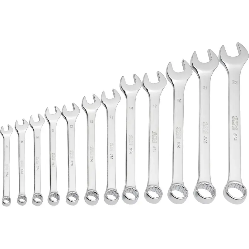 Prix Cassé Cle Mixte De 8 A 19 Mm - Brillante - Jeu De 12 SAM Outillage - 50A-J12