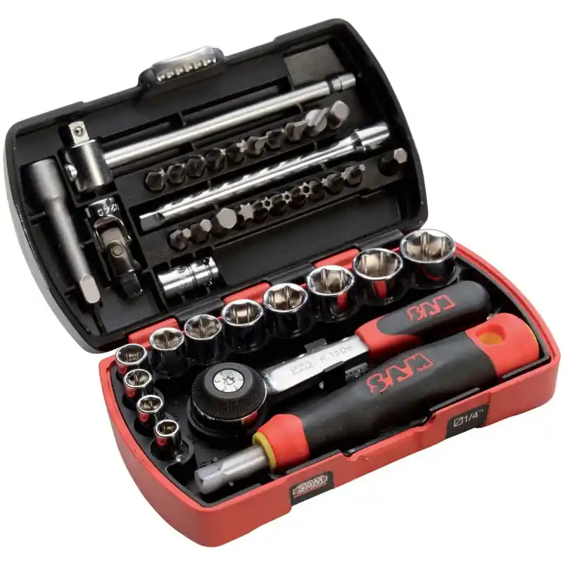 Commande En Gros Coffret Pocket Light 39 Douilles Et Accessoires 1/4‘‘ SAM Outillage – 73-R39