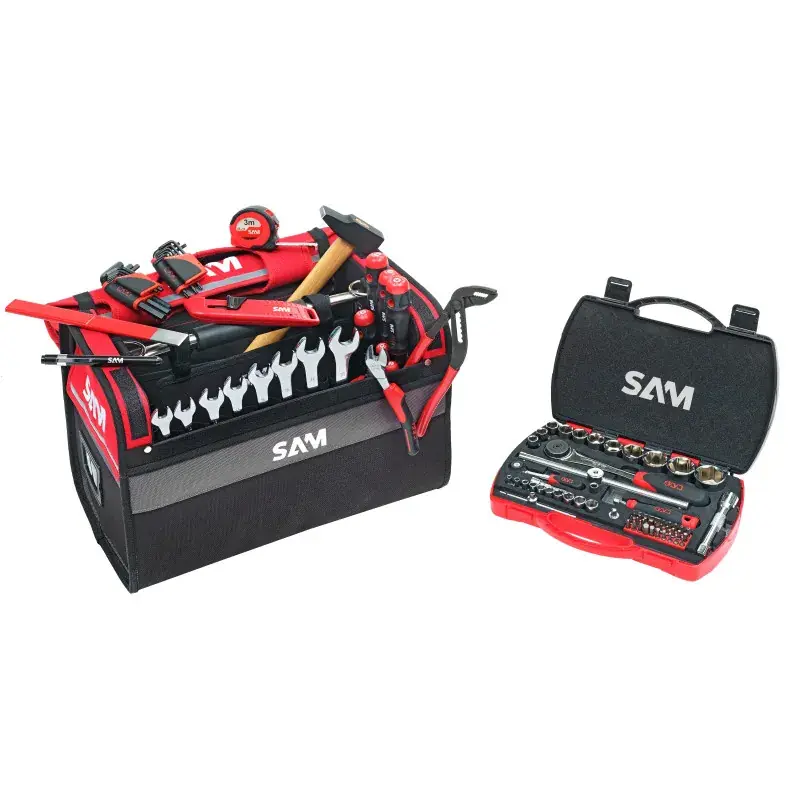 Pas Cher Caisse Textile 30 Litres Avec 100 Outils De Maintenance SAM Outillage – CP-100-BAG2N