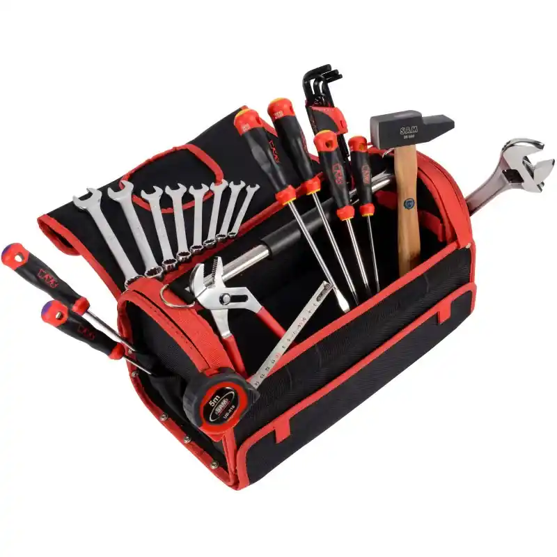 Haute Qualité Caisse Textile 30 Litres Avec 28 Outils 1Er Equipement SAM Outillage – CP-28BAG