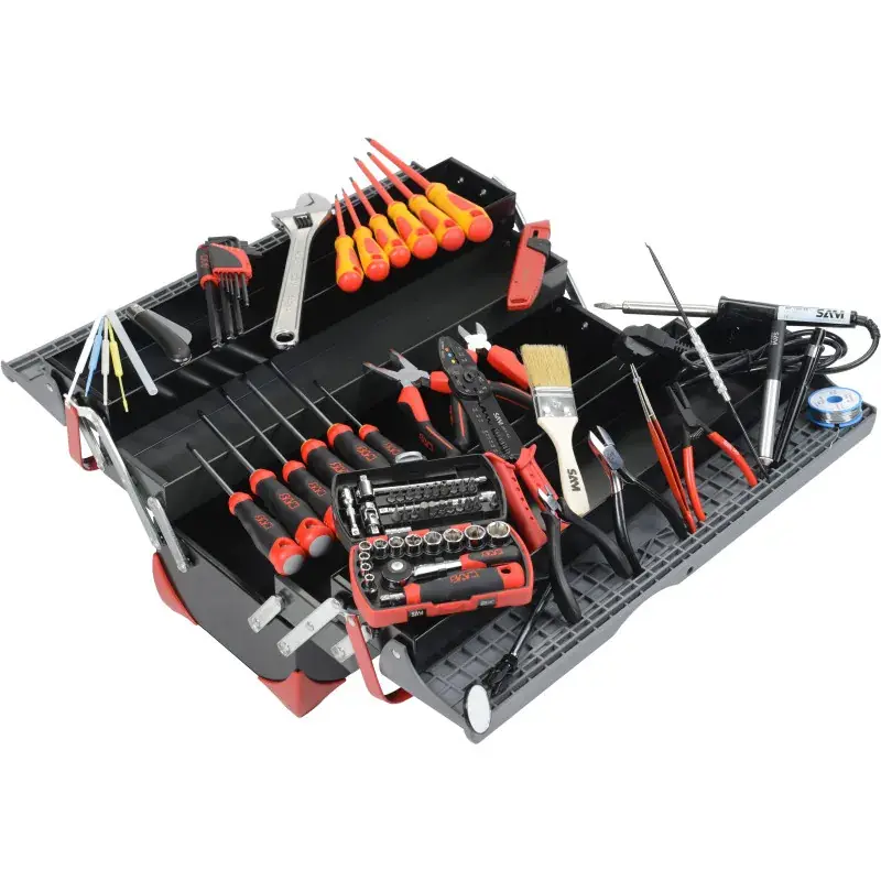 Caisse A Outils Bi-Matiere 5 Cases - Compo Electromecanique SAM Outillage - CPP-83BOX Prix Cassé