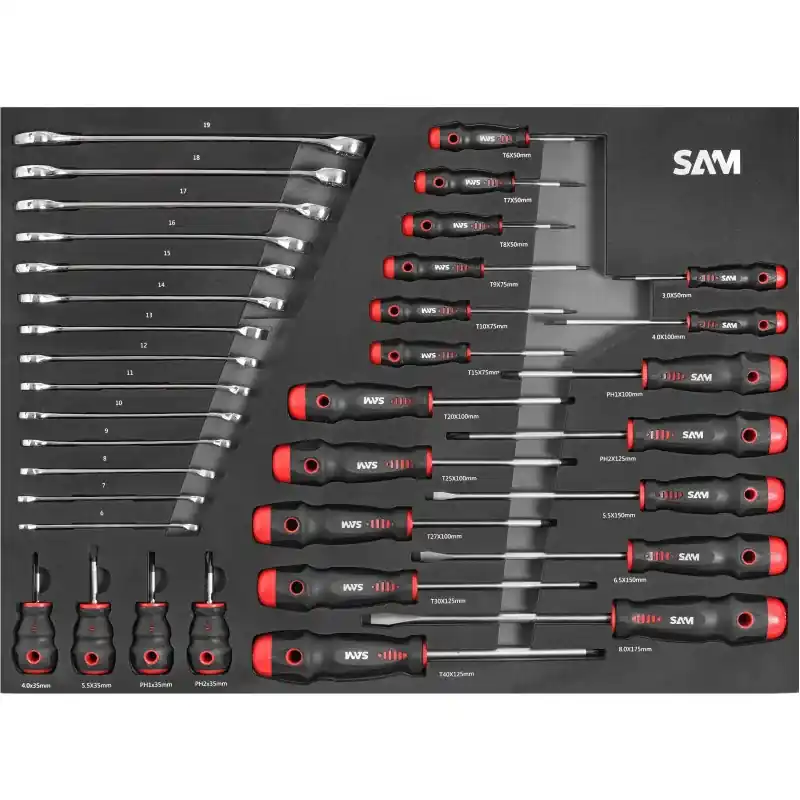 Composition 37 Outils Vissage – Module Mousse 3/3 SAM Outillage – CP-37PM Seulement Aujourd&rsquo;hui
