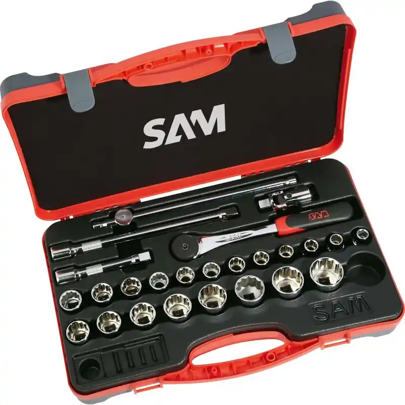 Douilles Et Accessoires 1/2‘‘ – Coffret De 25 SAM Outillage – 75-S25 Commander Vite