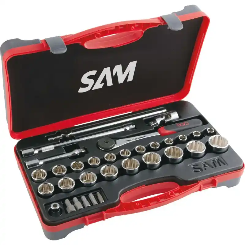 Douilles Et Accessoires 1/2‘‘ – Coffret De 32 SAM Outillage – 75-S32 Super Prix