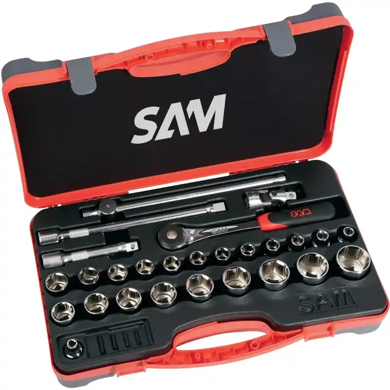 Douilles Et Accessoires 1/2‘‘ - Coffret De 27 SAM Outillage - 75-SH27PA Expédié Aujourd'hui