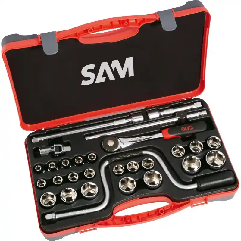 Commander Vite Douilles Et Accessoires 1/2‘‘ – Coffret De 28 SAM Outillage – 75-SH28P