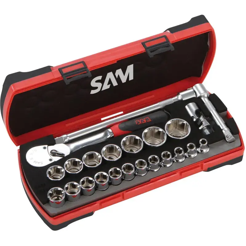 Nouveauté Douilles Et Accessoires 1/2‘‘ Cliquet Chantier Coffret SAM Outillage - 75-SHC23