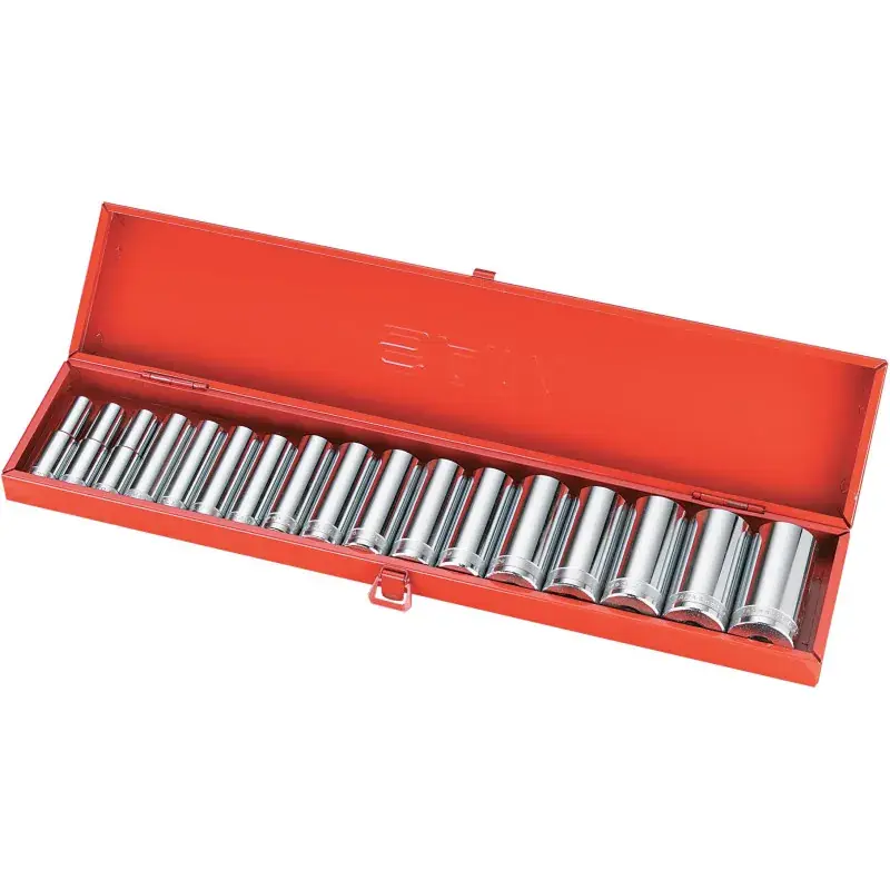 Douilles Longues 1/2‘‘ 12 Pans - Coffret De 17 SAM Outillage - 75-SL17 Top Vente