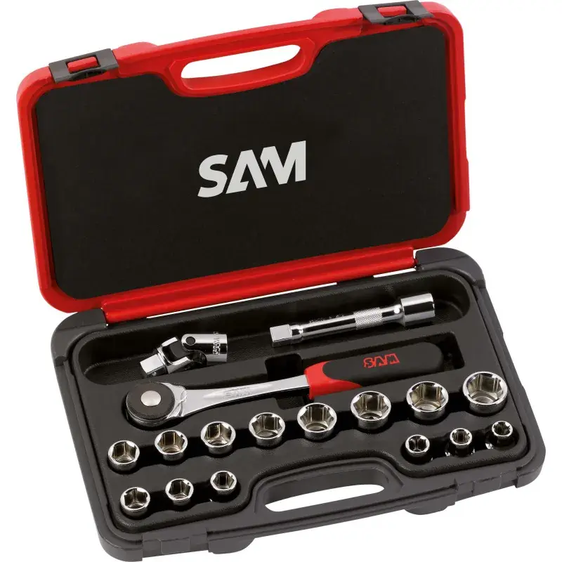 Douilles Et Accessoires 1/2‘‘ – Coffret De 17 Outils SAM Outillage – 75-SH17PA Seulement Aujourd&rsquo;hui