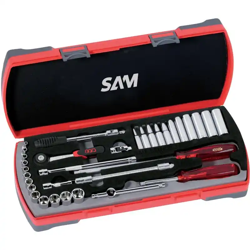 Meilleur Prix Douilles Et Accessoires 1/4‘‘ - Coffret De 33 SAM Outillage - 73-RL33
