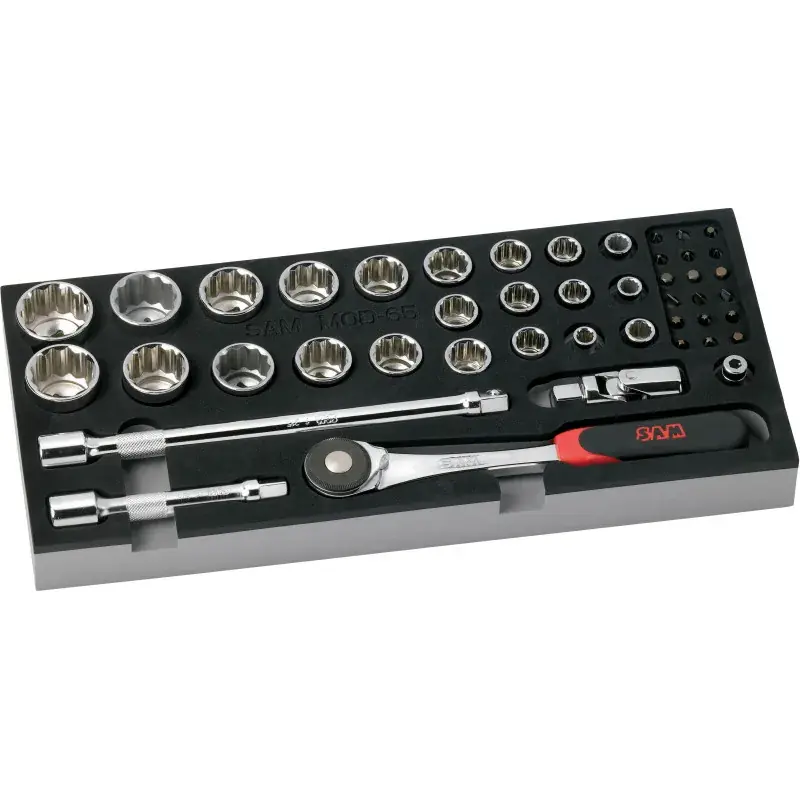 Module Mousse 1/3 De 45 Outils 1/2‘‘ 12 Pans En Mm SAM Outillage - 75-S45MM Offre Du Jour