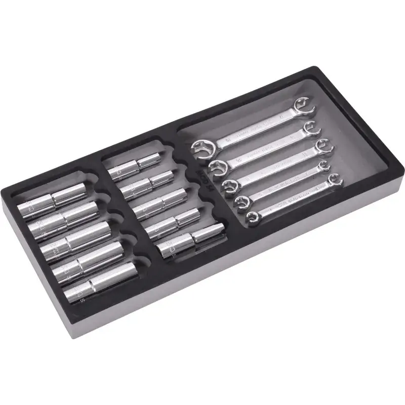 Offre Exclusive Module Abs 1/3 De 10 Douilles Lg 3/8‘‘ 1/2‘‘ - 5 Cles Tuyau. SAM Outillage - JSL-J15M