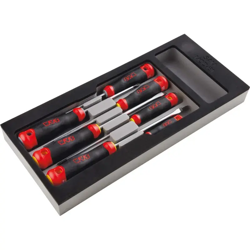 Module Mousse 1/3 De 7 Tournevis Bi-Matiere Fente - Pozidriv SAM Outillage - T-PZJ7MM Meilleur Choix