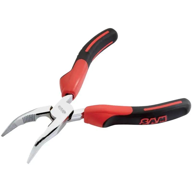 Pince Bec Demi Rond Coude Bi-Matiere Avec Ressort 200 Mm SAM Outillage - 239-R20G Retour Gratuit