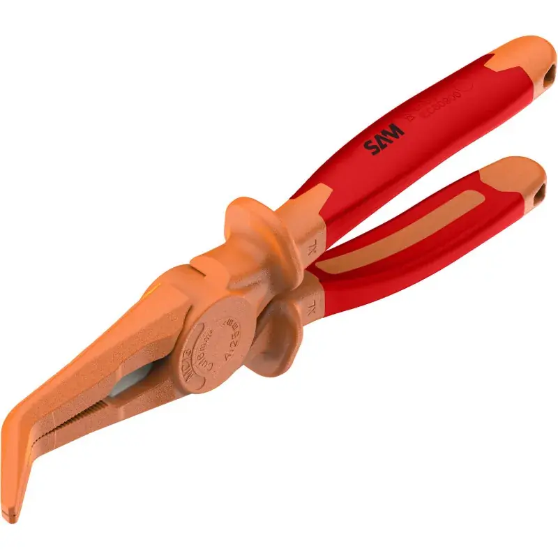 Pince Demi-Ronde Coudee Isolee 1000 Volts En Composite SAM Outillage - Z-239-C Offre Exclusive
