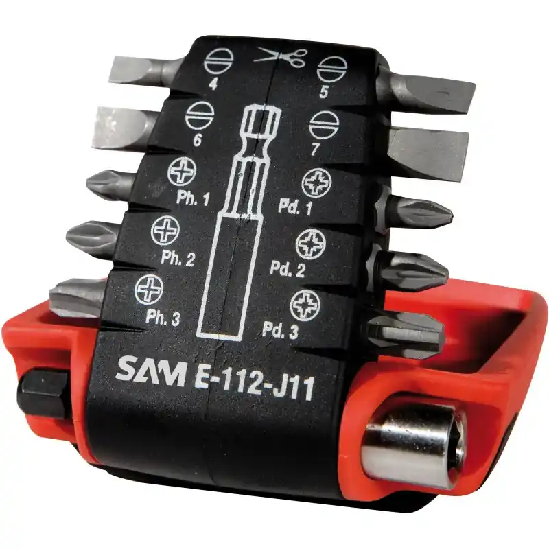 Ratelier De 10 Embouts 1/4‘‘ De Vissage Et Un Porte-Embouts SAM Outillage - E-112-J11 Satisfait Ou Remboursé
