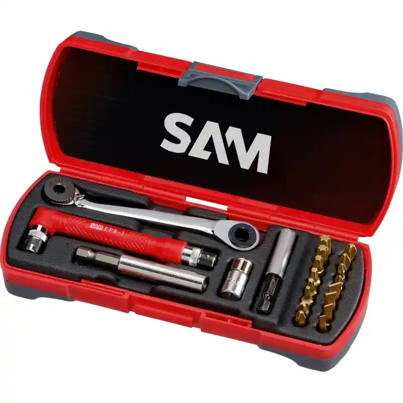 Embout De Vissage 1/4‘‘ Au Titane - Coffret De 21 SAM Outillage - E-125-J21 Dernier Modèle