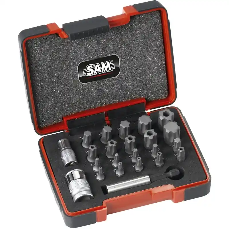 Nouvelle Collection Embout Torx Et Torx Plus Avec Adaptateurs – Coffret De 23 SAM Outillage – EMB-23CX