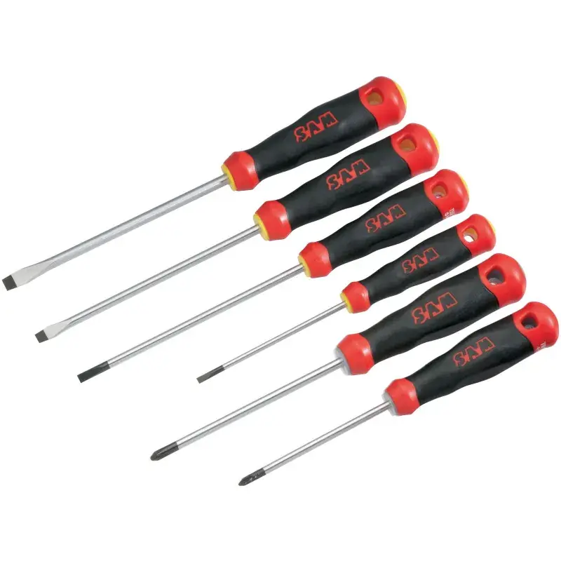 Tournevis Bi-Matiere Fente Et Phillips - Jeu De 7 SAM Outillage - T-PJ7 Réduction