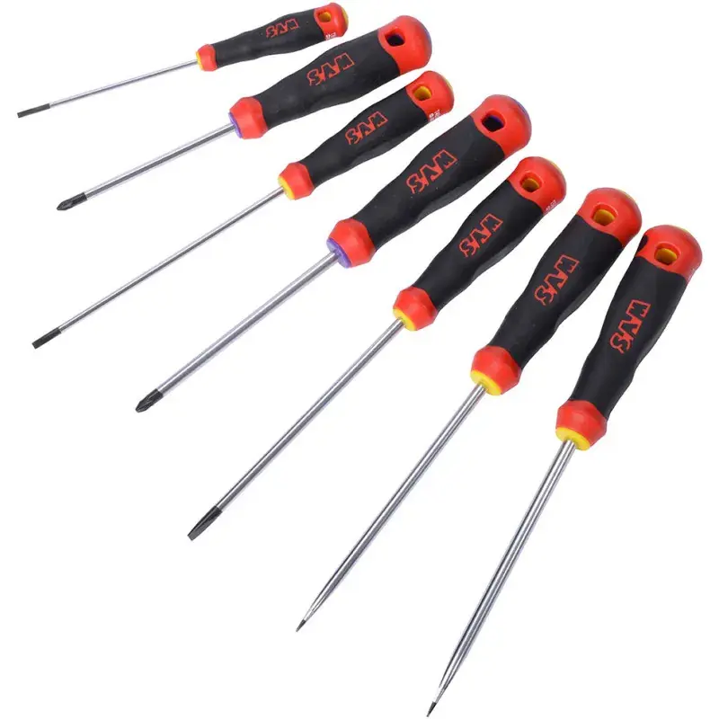 Tournevis Bi-Matiere Fente Et Pozidriv - Jeu De 7 SAM Outillage - T-PZJ7 Must-Have