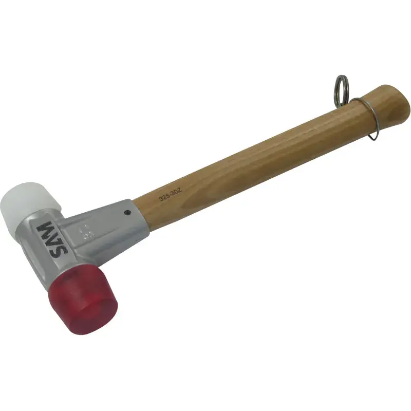 Massette Avec Embouts En Acetate Blanc Et Rouge Diametre 30 SAM Outillage - 325-30-FME Haute Qualité