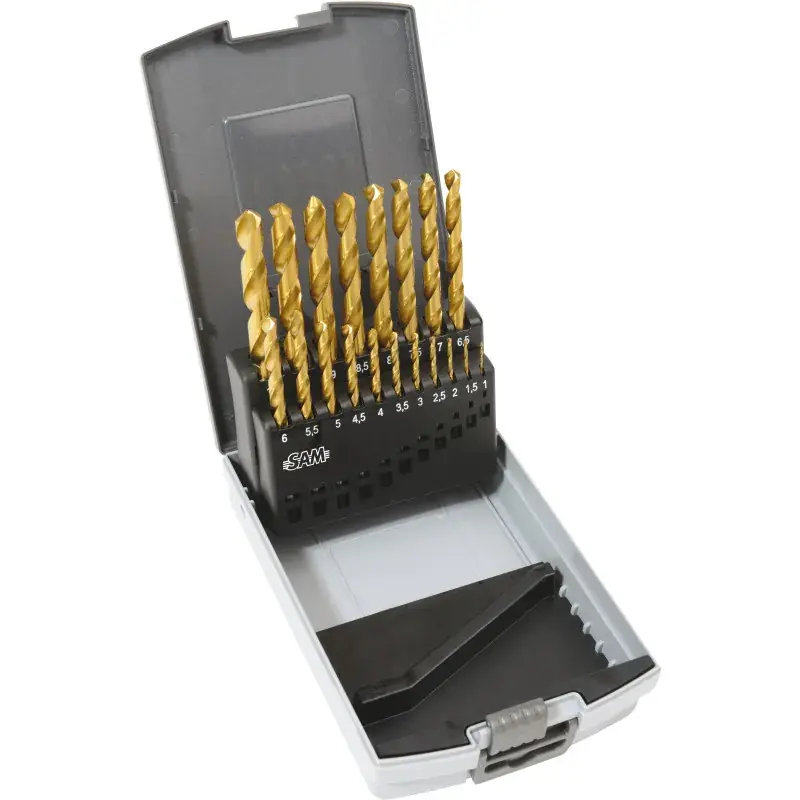 Foret Taille Meule Hss Tin 1-10 Mm – Coffret Polymere De 19 SAM Outillage – F2-C19 Promotion