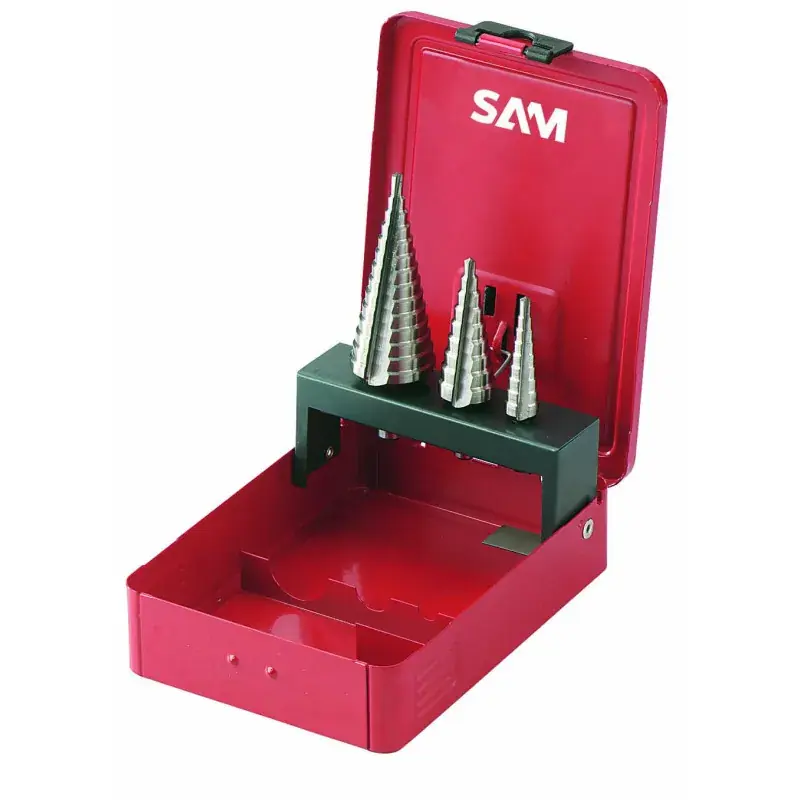 Certifié Foret Etage A Double Tranchant 4 A 30 Mm – Coffret De 3 SAM Outillage – FEL-3J