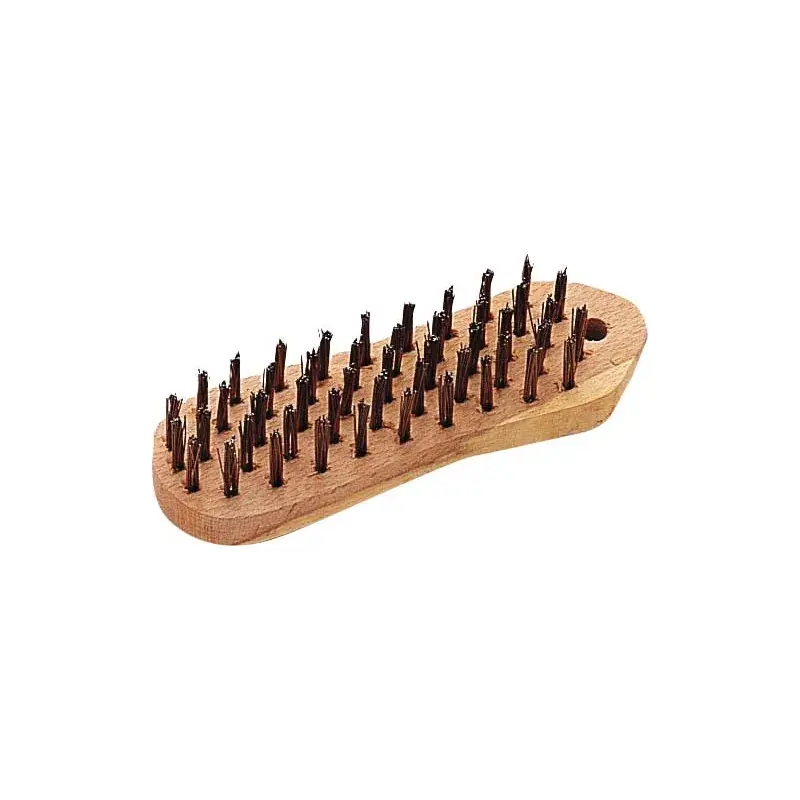 Brosse Metallique 4 Rangs Manche Bois Forme Violon SAM Outillage - 912-B4 Top Vente