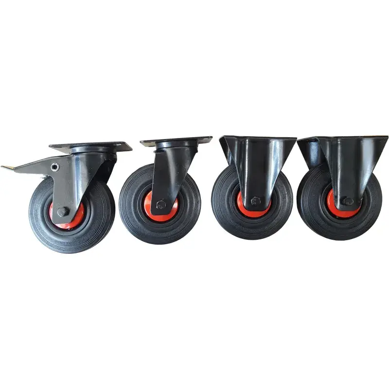 Prix Bas Pack 4 Roulettes D.125 Mm Zinguees 2 Freins + 2 Pivotantes SAM Outillage – RLT-4FR
