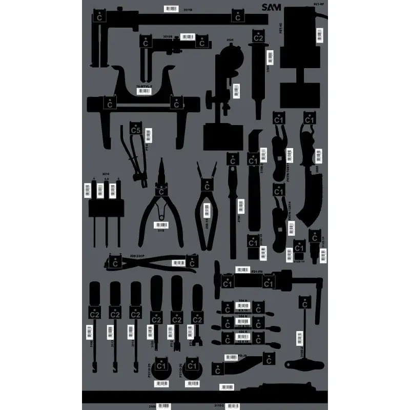Super Prix Panneau Freinage Vide Avec Serigraphie Et Crochets SAM Outillage - PAN-FRE-N