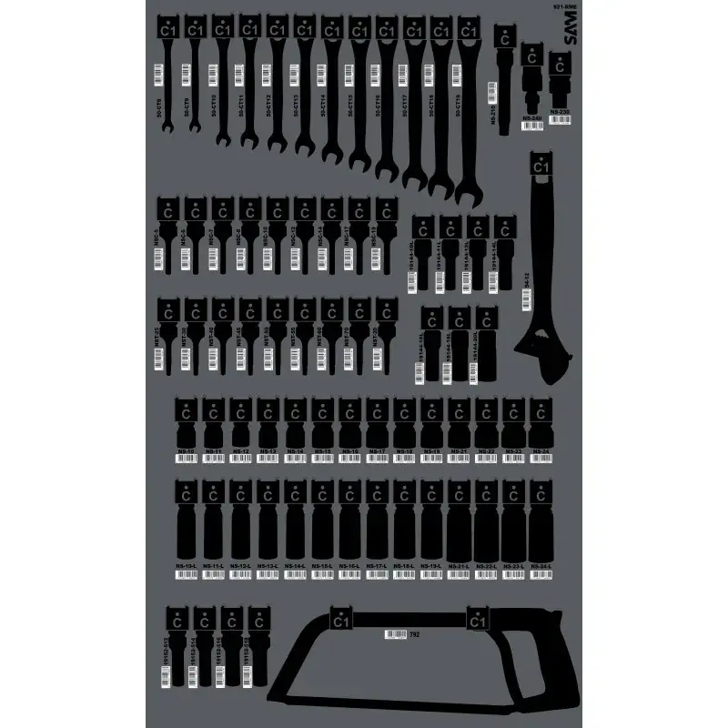 Must-Have Panneau Mecanique Vide Avec Serigraphie Et Crochets SAM Outillage - PAN-MECA-N